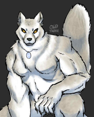 A client's DND character -- a werewolf wizard