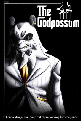 Clutch the Possum from the Sonic the Hedgehog comics in the style of the Godfather Poster