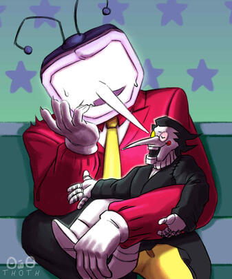 Spamton and Tenna from Deltarune
