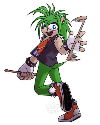 A redesign of Manic the Hedgehog from Sonic Underground.